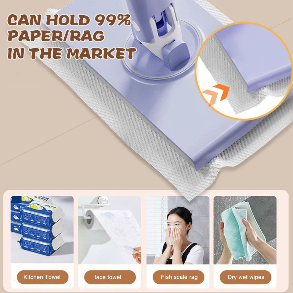Paper Towel Replacement Mop – Strong Stick Wet and Dry Mop for Windows and Floors