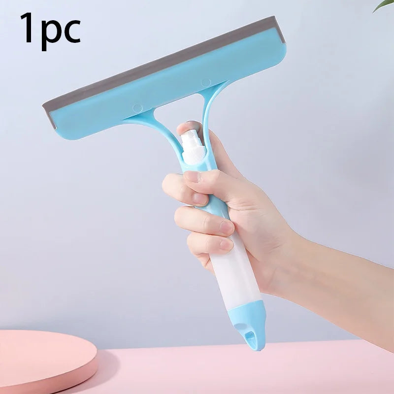 3-in-1 Window Cleaning Kit with Scrubber Squeegee Spray Bottle