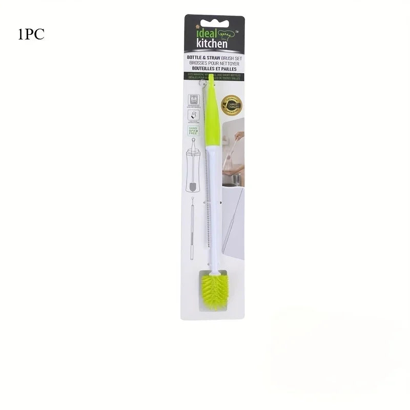 360° Swivel Silicone Cleaning Brush Long Handle for Bottles Cups