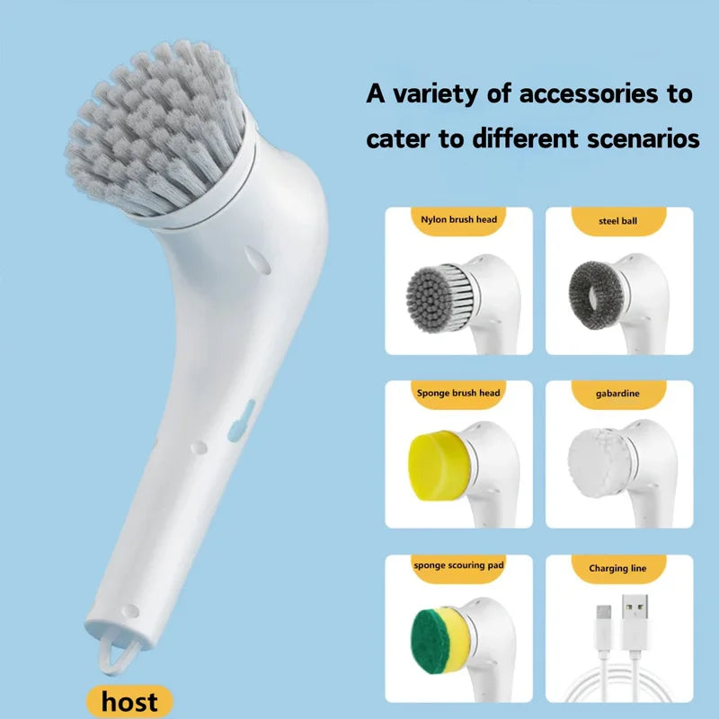 Automatic Cleaning Brush – Sponge Material with Multiple Brush Heads for Stain Removal