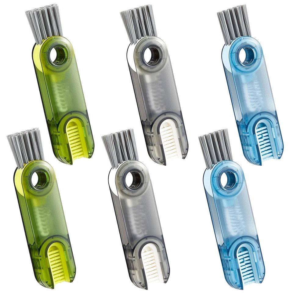 3 or 6-Piece 3-in-1 Cup Cleaning Brushes – Rotatable Bottle Cap and Groove Cleaning Set