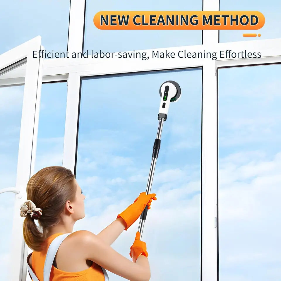 Electric Rotating Floor Scrubber Rechargeable with 9 Brush Heads