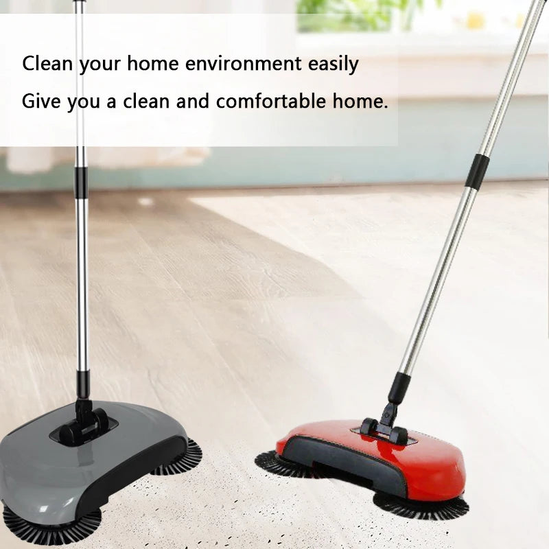 Hand Push Sweeper Mop – Household Cleaning Broom with Dustpan Handle