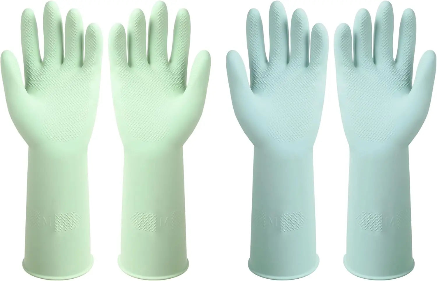 Dishwashing Rubber Gloves – Reusable Non-Slip Kitchen Gloves 2 Pairs for Washing Dishes
