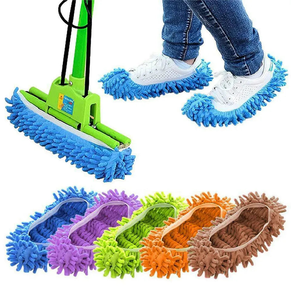 Chenille Dust Mop Slippers – Lazy Home Floor Cleaning Shoes with Water Absorption
