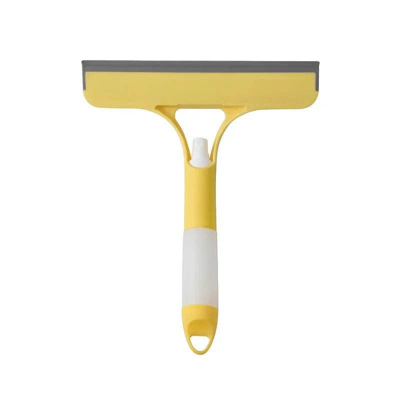 3-in-1 Window Squeegee with Spray Bottle Microfiber Scrubber