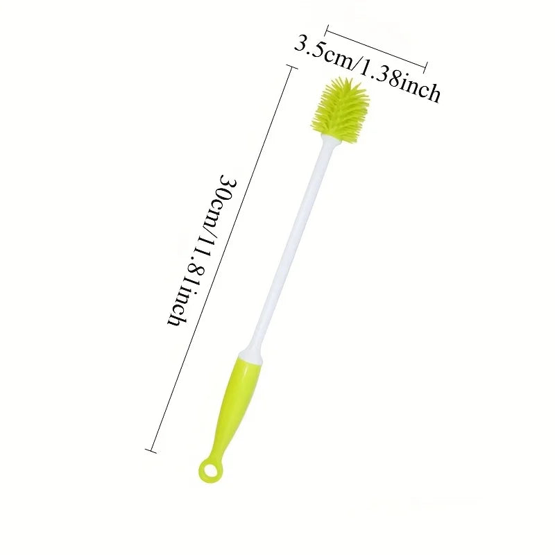 360° Swivel Silicone Cleaning Brush Long Handle for Bottles Cups