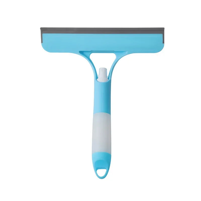 3-in-1 Window Squeegee with Spray Bottle Microfiber Scrubber