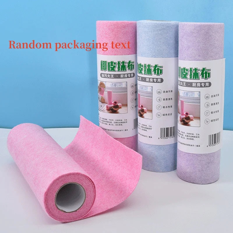 40pcs/2-Pack Cleaning Cloths – Multi-Functional Coconut Fiber Cloth Rolls for Household Kitchen Cleaning