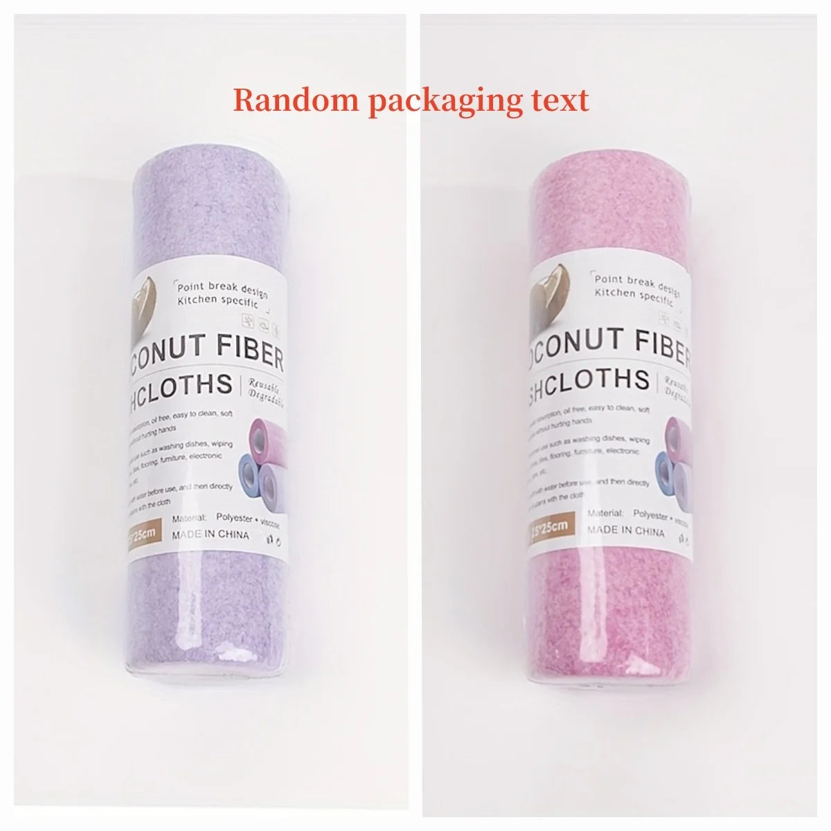 40pcs/2-Pack Cleaning Cloths – Multi-Functional Coconut Fiber Cloth Rolls for Household Kitchen Cleaning