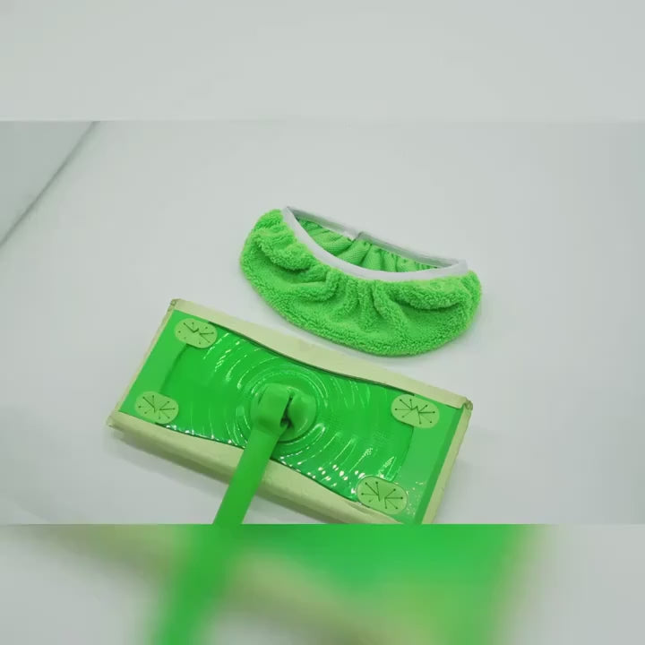 7-Piece Green Mop Cloth Set – Washable Dry and Wet Cleaning Cloths for Household Floors